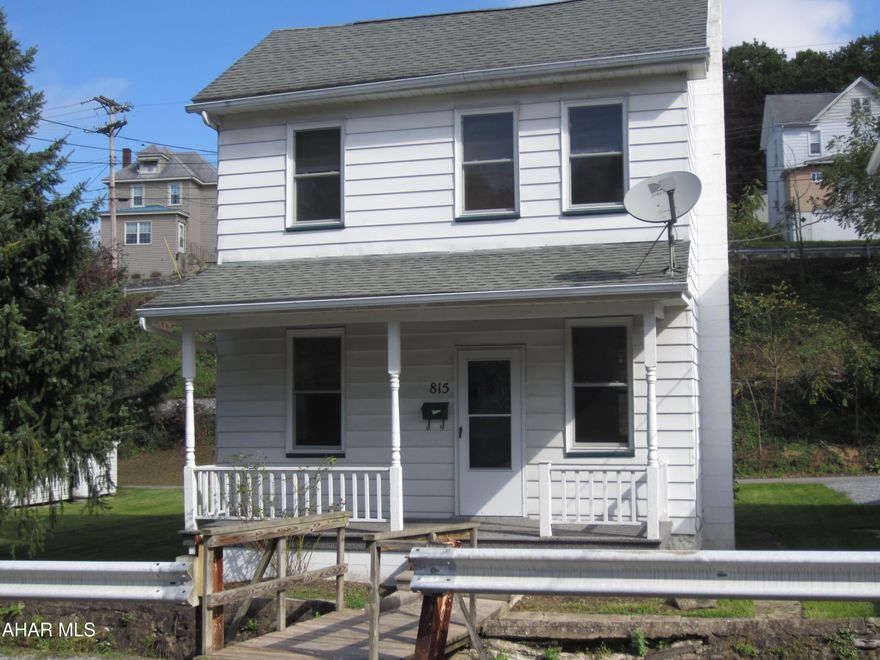 This well taken care of 2-story is reasonably priced and move-in ready condition. Nice size bedroom on 2nd floor with bonus room to accommodate small bed, along with full bath on 2nd floor. 1st floor has a nice size living room and dining room and cute kitchen with new laminate flooring. Oil fired forced air furnace, attic walk-up, storage shed and Thermopane windows are other amenities. Closed in back porch with possibilities for additional space. Covered front porch and off street parking in the rear just off of alley.