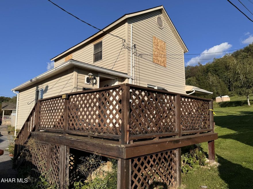 Northern Cambria - 2 Story vinyl 2 BR, 1 1/2 Bath home with 2 Car detached Garage. Currently using space heaters, will need a system. New roof on garage & some new plumbing.