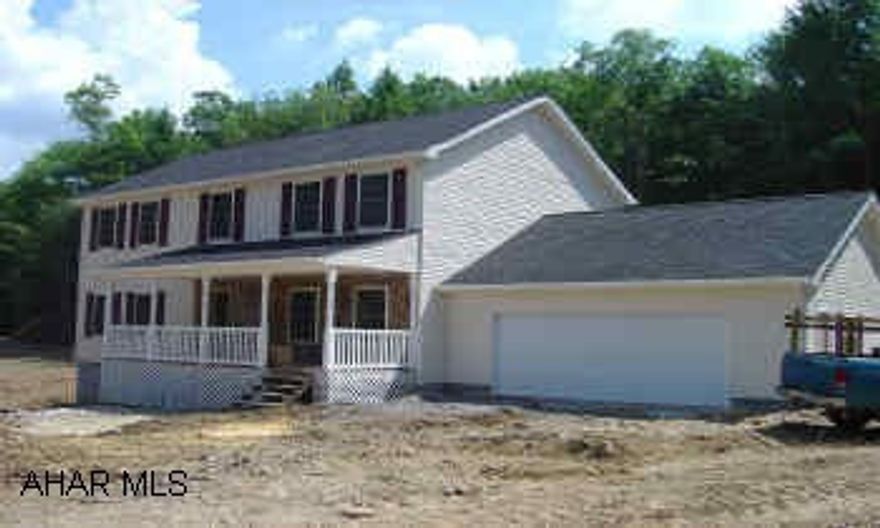 2 story, 3 br, 2.5 bath with att garage. New modular, 2 story with garage. Home is set up for electric baseboard heat but can be converted to oil forced air with cental air for $7,600 additional. Kitchen fully equipped with appliances. Open foyer with oak handrail.