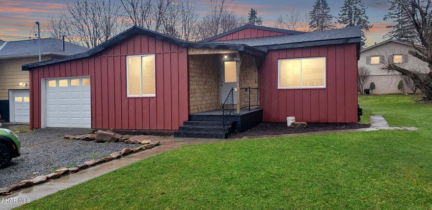 Check out this completely updated ranch home on a large lot in the Eldorado section of Altoona. The home was originally a small one bedroom cottage, but the sellers have added on a new spacious addition to make it almost entirely brand new! There is an open concept living room with high ceilings, a  dining area and a kitchen that features  new butcher block countertops, an island with sink and updated cabinets. You also have a full bath and laundry plus a large master suite. The master has two closets - one a walk in and an ensuite bath with shower. It also features sliding glass doors that lead to the back yard.  Both bathrooms also have fans with bluetooth speakers. A high efficiency heat pump and central air were also installed. There is also a one car garage and two sheds - one with electricity available. There is also new red siding and a new roof.