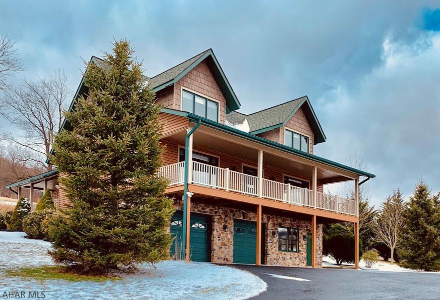 This glorious nature lovers & hunter retreat on 119 acres is a sophisticated home that reflects the magical merging of inspiration and architecture.  It is a masterpiece that takes in inspiring views of the breathtaking Alleghany Mountains.  Every detail was carefully selected and quality crafted.  Entertain in style in the huge great room with stone fireplace & breathtaking views.  Sprawling entertaining spaces flow seamlessly to outdoor spaces. A main floor master suite includes walk in closets, spacious bathroom and laundry room.  Commanding views will captivate guest in the 2nd floor bedrooms while storage is no problem with its many walk in closets.  A huge 4 car garage w/outdoor furnace plus workshop & 2 additional garages make this an incredible buy.