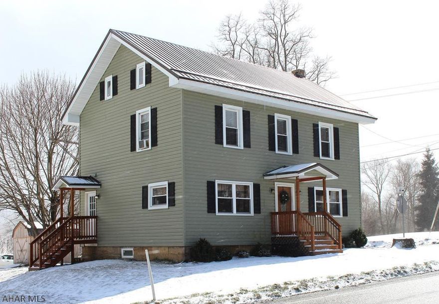 Completely remolded 3 bedroom 2 bath home! The first floor offers a large open kitchen, laundry area, a full bathroom, and a large living room with a beautiful stone fireplace. On the second floor you will find a large bathroom, 3 nicely sized bedrooms with the master bedroom with walk in closet. This home has a lot of storage space, including the basement, attic, and shed. The covered deck has beautiful views of the mountains.  Outside you will also find multiple off-street parking spaces.