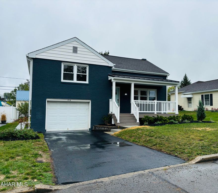 Charming three-bedroom home with modern amenities at 416 Hemlock Street, Hollidaysburg, PA. Welcome to this delightful home in the picturesque borough of Hollidaysburg, PA. Well planned home offers a blend of modern updates and classic charm, perfect for comfortable living. Step into the completely remodeled kitchen equipped with new cabinets, sleek quartz countertops, new lighting and a suite of GE stainless steel appliances, including a range, refrigerator, dishwasher and
microwave. The kitchen features new modern, waterproof laminate flooring that is easy to keep clean. Access from 1 car garage, directly into kitchen makes it simple to unload groceries. Adjacent to the kitchen, the dining room boasts newly finished hardwood flooring and offers access to the backyard with a new composite deck. The maintenance-free deck minimizes long term upkeep and
provides a pleasant outdoor space for dining or relaxing. As you transition to the living room, you will find the continued newly finished hardwood flooring and new recessed lighting. The room is spacious and open to the dining area which benefits from great
natural light from the newly installed Pella sliding glass door. The 3 generously sized bedrooms, offers ample closet space, newly finished hardwood flooring, and new recessed lighting. These rooms are both comfortable and practical, providing plenty of room for your
furniture and storage needs. The fully updated bathroom features decorative tile flooring and subway tile shower surround with a penny tile niche. A new modern vanity, lighting and storage closet complete the bathroom, making it a functional and stylish space. The entire home has been freshly painted, including the basement which enhances the homes
versatility, offering an ideal spot for storage or potential use as an additional bonus room. A newly installed central air unit, ensures comfort. Outside the new front porch, constructed with composite decking and a metal roof, provides a
welcoming space to enjoy the local neighborhood. Relax on the porch and take part in community events, parades, or simply listen to Friday night football games. Located in the heart of Hollidaysburg borough, this home offers a vibrant and engaging community
atmosphere. Hollidaysburg's charm, coupled with its neighborhood spirit makes it an attractive place to
call home. See for yourself all this wonderful home has to offer!