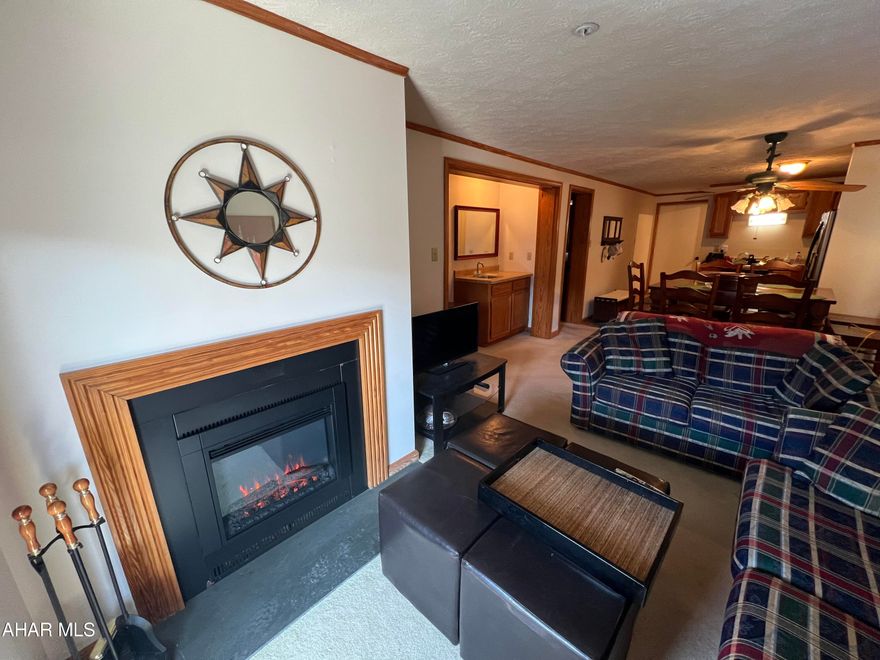 3rd Floor 2-bedroom / 2- full bath Condo in the beautiful Allegheny Mountains at Blue Knob Completely Furnished. Newer appliances, new electric fireplace.  new windows to be installed.  King size bed in main bedroom.  $292.00/ Mo HOA fee includes: indoor / outdoor heated pools, hot tubs and gym area, tennis and pickle ball courts, building, property maintenance & garbage. *Conference center, Golf and Ski resort are an additional fee. *
