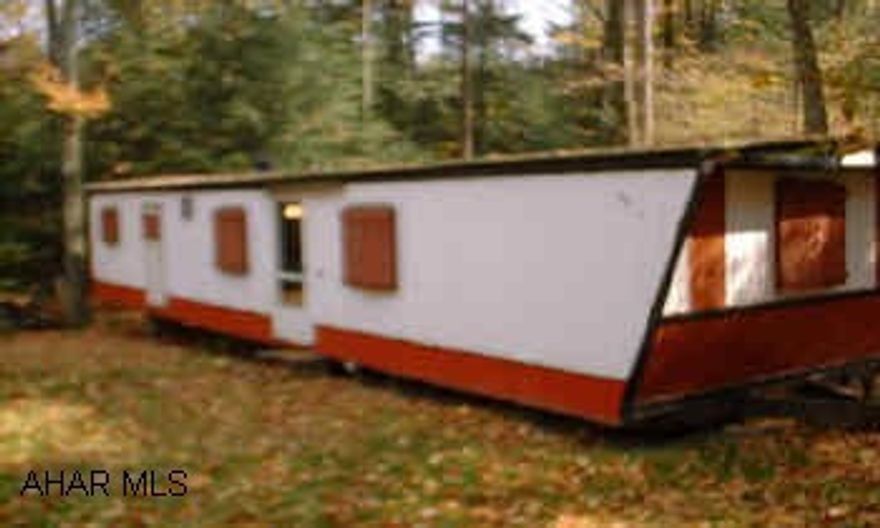 12x50 mobile home on 1.2 acres - great for hunting or just camping - secluded site with stream running thru this wooded site - well water tested, oil heat, propane stove, outhouse or porta potty