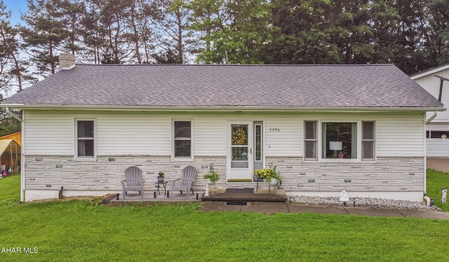 Welcome to 3496 Munster Road, located in the Penn Cambria School District. This stunning ranch-style home is situated on approximately 1.163 acres & boasts a spacious 30x40 garage along w/ several other fantastic features. As you step inside, you will be greeted by a generous living room that flows seamlessly into the dining area. The kitchen offers ample cabinetry for all your storage needs. The home includes two well-appointed bedrooms, a full bathroom complete w/ laundry, & an office that could easily serve as a third bedroom.

Though the basement is currently unfinished, it presents a wealth of potential for customization. Outside, you'll find a large driveway, an expansive yard filled w/ fruit trees, & a covered stone patio at the rear. Don't miss the chance to make this beautiful property your own. Call today for more information!