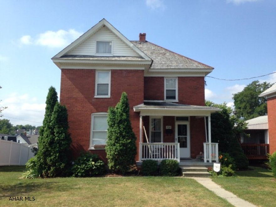 Listed for less than the new 2017 assessed value. Property has been rented for past year but tenant vacated in August.  Very nice 3 bedroom, 1 bath, brick house in Roaring Spring boro with updated full bath.. Manablok PEX plumbing system and updated 200 AMP electric service.  Front porch was recently replaced.  Workshop under the covered back deck.  Would be a great home for first time homebuyers. Contact listing agent for your private showing.