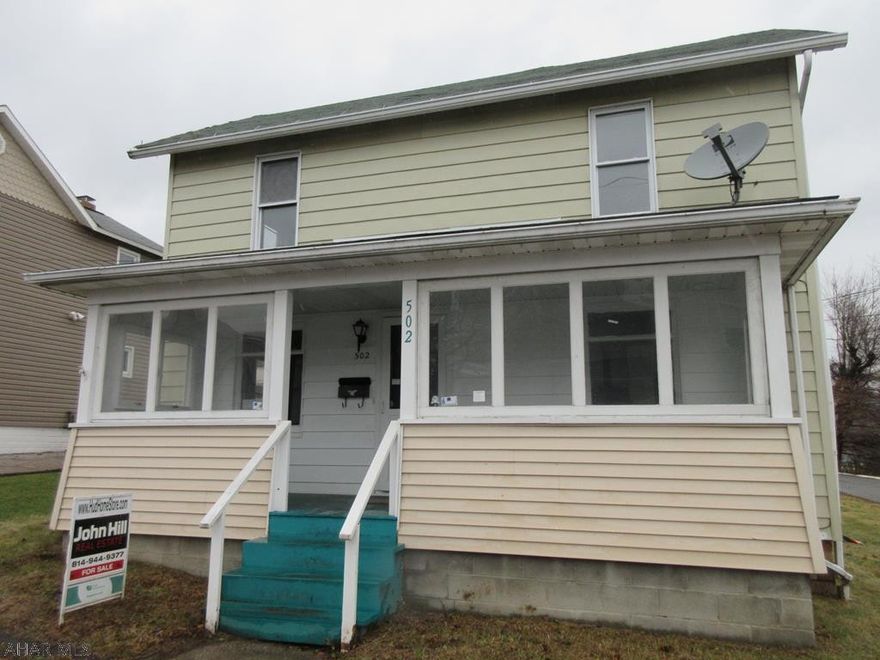 Large 2 story Patton home. Needs some TLC, but could be a great home. Large living room, formal dining room, eat-in kitchen and 1st floor laundry room. Nice level yard and huge 2 car detached garage. Property sold AS-IS. Seller will make no repairs. Offers must be submitted through HUD approved broker. Buyer pays both transfer taxes. Equal Housing Opportunity.