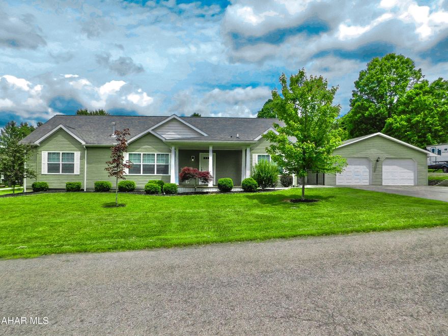 Sometimes there is a home you just know is the one as soon as your eyes land on it...we think.. actually we know, this is going to be your 'one'.
Just 15 minutes from I-99, step away from the hustle and bustle of the busy cities and find your peace and quiet.  This stunning ranch home offers it all.  From the most perfect curb appeal to the of the charts backyard entertaining space, this home sure won't disappoint.  
The convenience of one story living is right through the front door.  Enjoy the open concept in the living space with breakfast at the kitchen island or watching the evening news while you prepare dinner.  
The master suite is located on its own end of the home offering a mix a privacy and luxury.  The master ensuite will stun with a double vanity and ceramic tile walk in shower with not one, not two, but three separate shower heads for ultimate relaxation.
The additional two bedrooms are located at the opposite end of the home and feature their own full bathroom as well!
If you need a little extra living space or plenty of storage, the 2nd floor is a blank canvas.  Finish it for an amazing bonus room or enjoy the abundance of dry storage space it offers.
Keep your vehicles dry from the springtime rain and snow free in the wintertime with the oversized two car garage.  The bonus garage will be perfect to store all your tools or even convert to the ultimate man cave or she shed!
We know it sounds amazing, so you definitely should give your Realtor a call and schedule your private tour today!