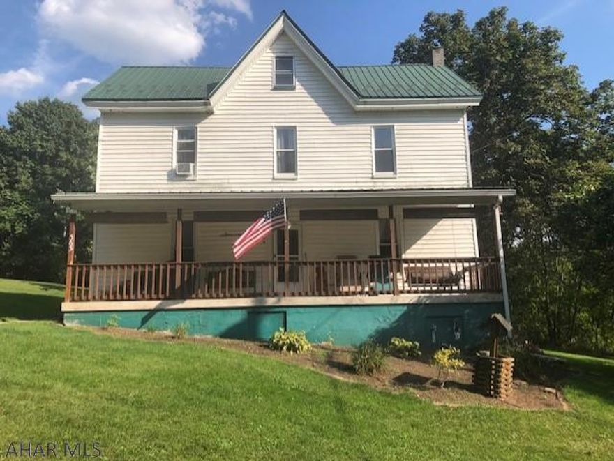 This two story, 3 bedroom, 1  bath home has a perfect location on 1.848 acres.  Privacy, large yard, and beautiful view.  Home has tons of potential – already has a room set up for a beauty shop but could be made into an office, den, dining room, bedroom, or whatever your need may be.  Large eat in kitchen, newer windows, newer metal roof, newer furnace and new oil tank.  Shed with electric.