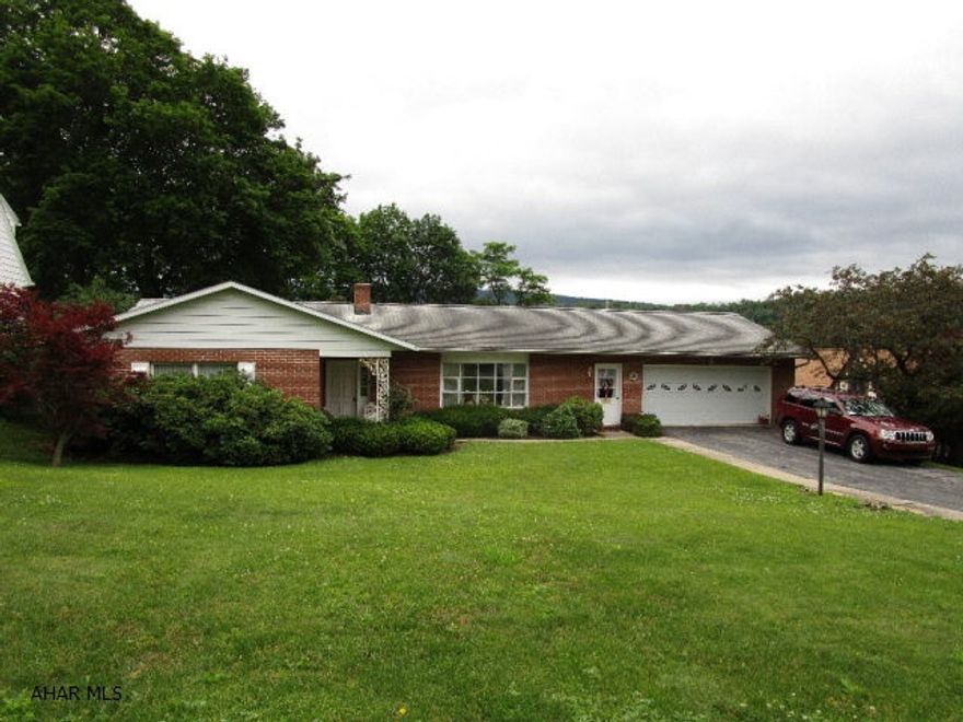 Well built brick ranch home resting at the top of Juliana Heights!  This home offers a living room with fireplace, kitchen, dining room with sliding patio door, 3-beds and 2 baths.  Basement has an additional full bath, brick fireplace, full potential to finish and walk-up to patio.  Updated heat pump with central air, 200-ampere electric and public water and sewer.  Finished two-car attached garage and macadam driveway.  Large yard, covered front and rear porches and concrete patio.