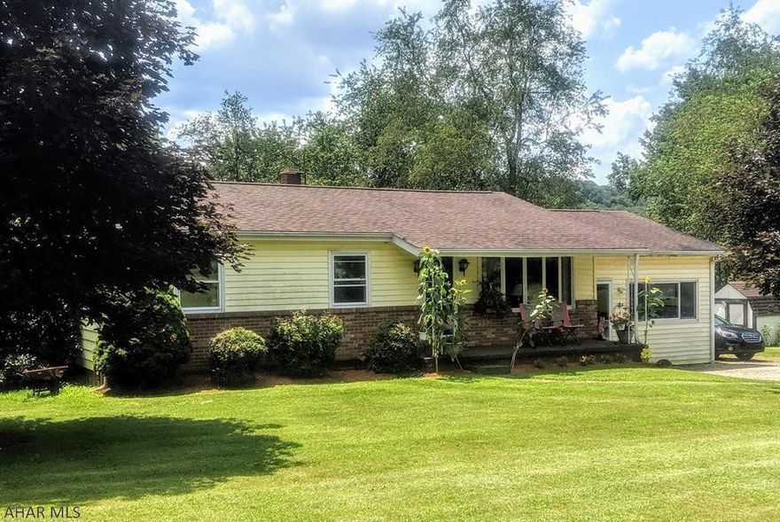 Ranch home located adjacent to Pleasant Valley Golf course in the United School District. Cozy, warm and inviting, 3 bedroom, 1.75 bath home,  which includes an additional great room that can be used as an office or den. Large, unfinished basement can easily be converted to a finished rec room. Updated kitchen.  Hot water oil heat. Public water, but functioning well present for outside activities. Back deck.  Beautiful views of the golf course!