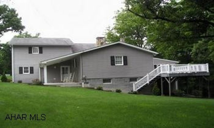 Roomy 2-story home overlooking the Raystown Branch of the Juniata. Excellent condition, large rooms. Newer 3-car garage. Perfect for year round home or vacation get-away.