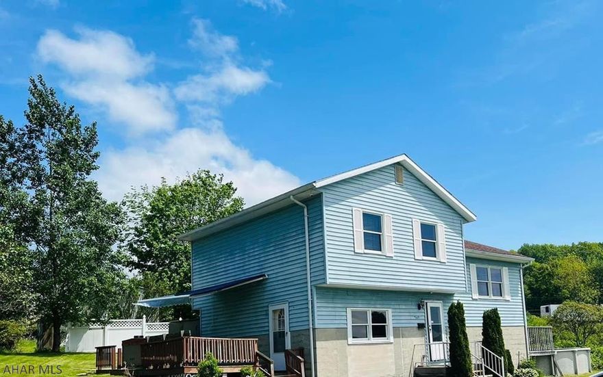 This home is a train lovers dream! Relax on the back deck and watch the trains. Walk to see the trains!  Nice multilevel home on a quiet street in Penn Cambria schools. Family room lots of natural light. Living, dining, and kitchen combination with door leading to the relaxing deck. Three bedrooms and full bath with laundry all on this level. Newer carpet in the family room and second level. Nice home for the money. Call for your complete tour today! Home has security system owned by the owner!