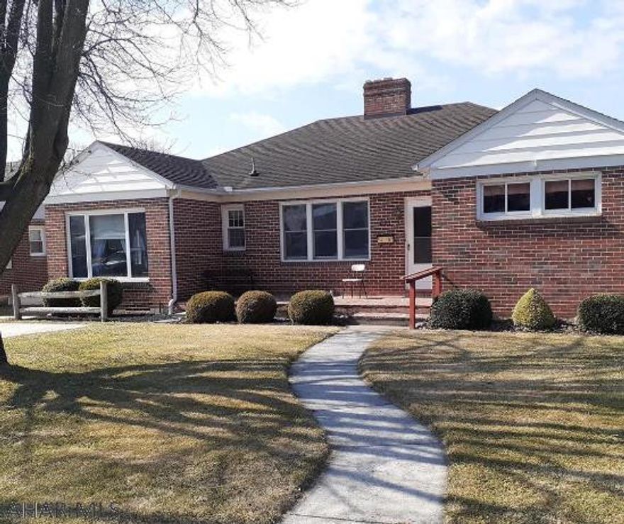 Charming Brick Rancher on quiet South First St in McConnellsburg. Minimal traffic/cul-de-sac, beautiful fenced in back yard overlooking the wooded area and creek behind the property line. Home features 1,600 square feet, 2 bedrooms and 1 and a half baths. Large Living Room has beautiful view of fenced in back yard and house also features Eat-in Kitchen, Dining Room and Office/Den which could be used as a 3rd bedroom. Nice full basement includes laundry area, shelving, ample storage space and features separate finished area that could be used for multiple purposes. Take advantage of your outdoor space on the 20' by 7' front porch and covered 19' 6” by 8' back porch overlooking the back yard. Comes with an efficient fuel oil fired hot water furnace and additional storage in the attic and out