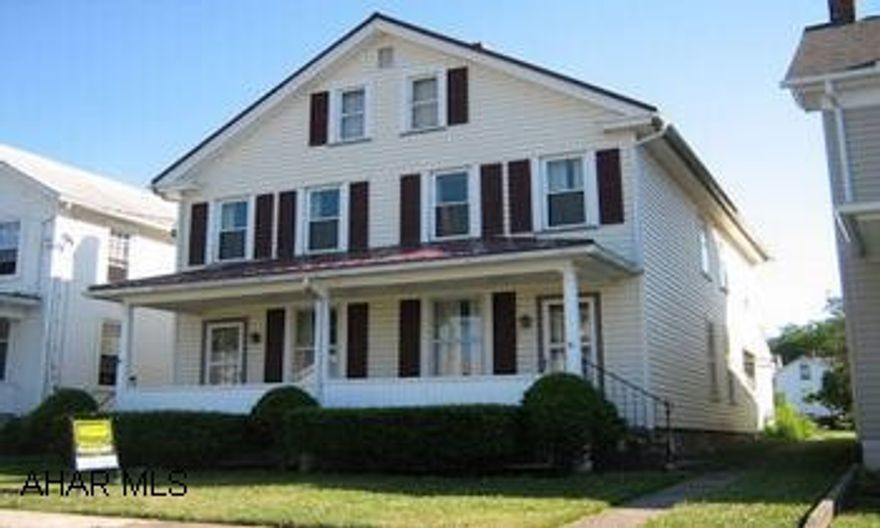 Double house with new roof and siding. Some replacement windows. Good mechanics. 1st fl laundry both sides. Nice neighborhood. Great investment property.