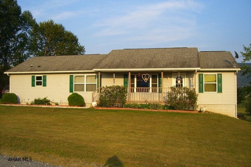 Move in ready! Spacious 3 BR, 2 BA ranch home off of desirable Lutzville road. Lots of attention to detail...bow window in dining room, family room has Gettysburg stone fireplace with mantle and hearth and direct vent LP gas with remote control. Kitchen has garbage disposal and dishwasher, central vacuum throughout the house. Forced air oil heat with central a/c. Incredible view of the State Game Lands. Huge 27' x 64' basement with walk out ready to be finished. All this and an inviting above ground pool. Don't let this one get away!