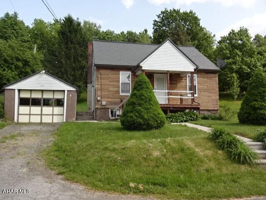 Lilly, - ranch, on .8 ac, kit, liv rm, 2 BR, garage, new Solartherm roof.  $72,000