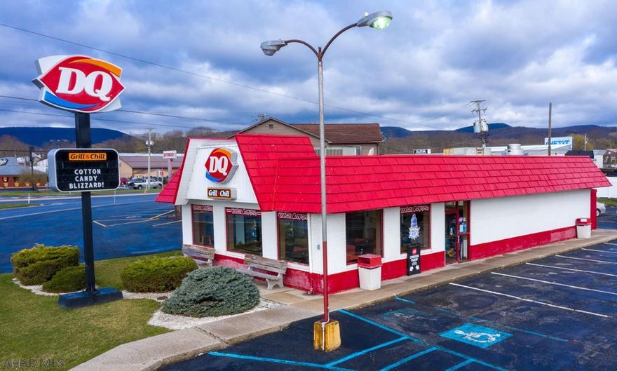 Prime commercial property on one of the highest traffic routes in Duncansville.  The building is currently being used as a franchise restaurant but has plenty of possibilities.  Phase 1 environmental study has been completed and passed. Dairy Queen's new address will be 1811 North Juniata Street Hollidaysburg.