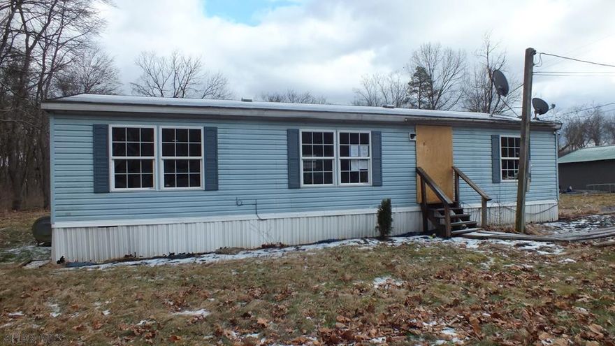 McVeytown area doublewide on.049 acre lot Close to Juniata River and Newton Hamilton boat access areas for possible sportsman's camp. 3 bedrooms, 1 bath. AS-IS sale, seller will make no repairs.