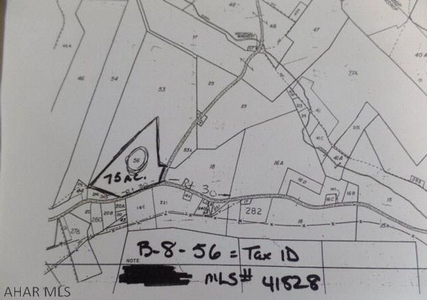 75 acres with 1,000 ft. of road frontage on Route 30, wooded, located in beautiful section of western Bedford County. Working well and electric connection. Located near Shawnee State Park for recreational facilities and Historic Bedford, with shopping, golfing and great restaurants. Property is terraced and ready for you to build your dream home or use as a hunting camp and retreat.