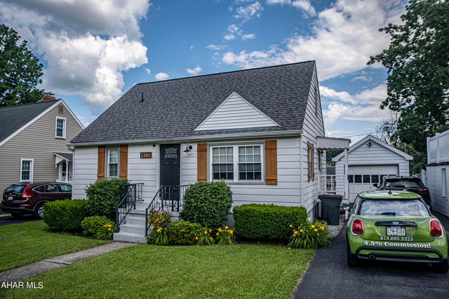 Move right in to this cozy, 3 bedroom, 1 bath 1 1/2 story home! Newer kitchen with a lot of cabinets and beautiful granite countertops, stainless steel appliances, and tile flooring! Features a large 2nd floor bedroom, fenced in flat back yard with an above ground pool, 1 car detached garage, central air, and plenty of room for storage in the basement!