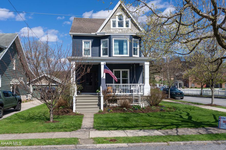 Welcome to Jones Street!  Belonging in a magazine because of the intense attention to detail this spacious home offers 4 bedrooms and 2.5 bath.  The designer inspired touches are a perfect combination of historic charm and modern luxury.  Boasting natural light, an open concept, laundry, and powder room the first floor has convenience in mind.    The 3 bedrooms and full bath on the second floor are comfortable, radiant, and offer ample storage.  The third floor holds the primary suite which contains a full bath with double sinks, stand up shower, and soaking tub both for luxury and relaxation.  Conveniently located in the Borough of Hollidaysburg, the exterior is just as desired as the interior.  A front porch perfect for cozy nights, rear deck with built in Big Green Egg, fenced in yard, and fire pit for entertaining.  Schedule your private showing!