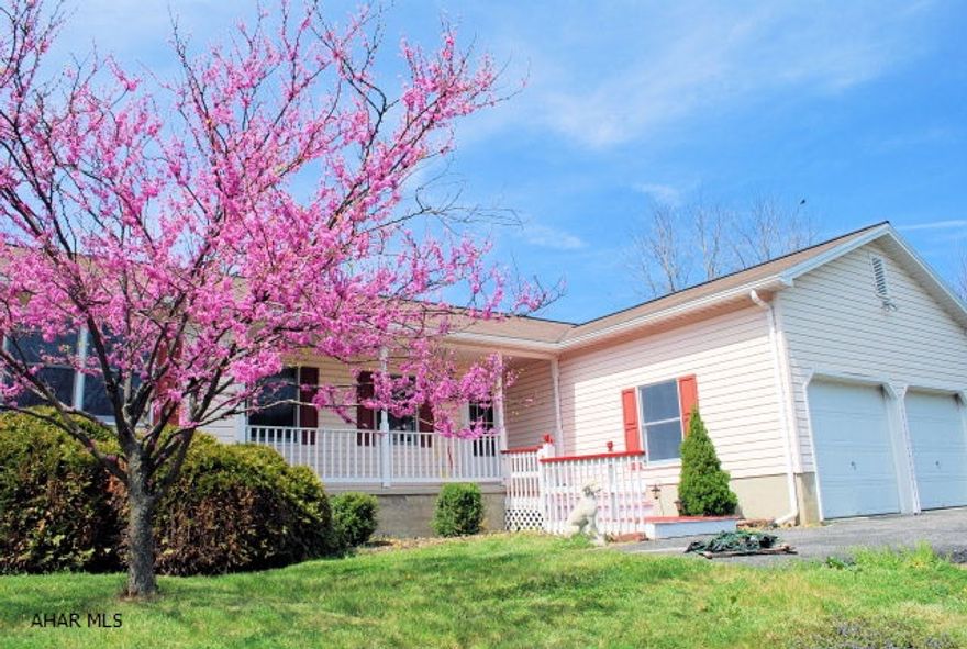 Nice ranch home with brand new carpeting throughout.  Ceramic entry, Eat-in kitchen, master bedroom with newly remodeled bath.  Central air.  Rear deck.  Huge unfinished basement that could be easily finished.  Really pretty views from this home.  Check it out!!