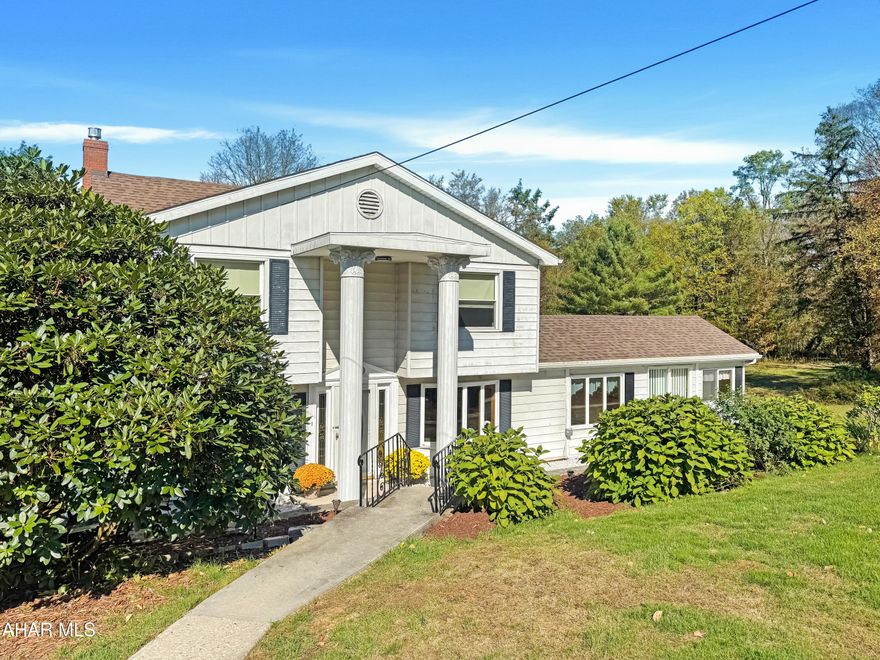 Welcome to 377 Ogden Street, a rare luxury estate nestled on nearly 20 private acres in the Central Cambria School District - just minutes from the heart of Ebensburg. This exceptional property offers an elegant blend of sophistication, comfort, & privacy. Step inside to a grand foyer leading to a cozy living room w/ a bay window & propane fireplace, a spacious formal dining room, & a stunning custom kitchen adorned w/ hickory cabinetry & granite countertops. The main floor also features a full bathroom, laundry room, a bedroom, & two versatile bonus rooms perfect for additional bedrooms or an office. Upstairs, two expansive bedrooms complement a beautifully appointed bathroom w/ double vanities, a soaking tub, & a custom tile shower. The basement features a newer oil furnace, pex plumbing, & additional storage. Outside, enjoy your own private retreat w/ a sparkling in-ground pool, pavilion, two detached garages, a shed, & a newer roof - all surrounded by nearly 20 acres of serene countryside. A true blend of luxury, function, & natural beauty. Schedule your private tour today!