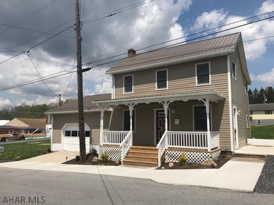 Two story 3 bedroom one bath home totally remodeled inside and out. New kitchen with new appliances  bath, drywall, flooring, wiring, plumbing, siding, roof and freshly painted. with one car garage.