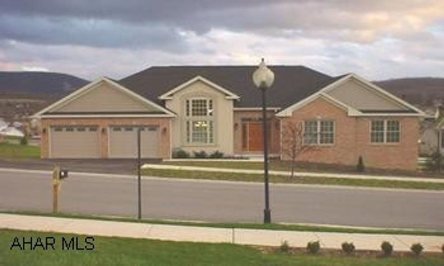 Beautiful ranch in Hollidaysburg's Quince Court. 3 BR, 2 BA, cathedral ceilings in great room, gorgeous kitchen w/granite countertops & stainless appliances, mstr. BA w/jacuzzi & granite counters. Unfinished basement has walk-out & plumbed for a bath. Beautiful ranch in Hollidaysburg's Quince Court. 3 bedrooms, 2 baths, cathedral ceilings in great room, gorgeous kitchen w/granite countertops and stainless steel appliances, master bath w/jacuzzi tub and granite counters.  Unfinished basement has walk out and is plumbed for a bath. Deed restrictions apply.  $1000 bonus to selling agent if sold before July 31, 2007.