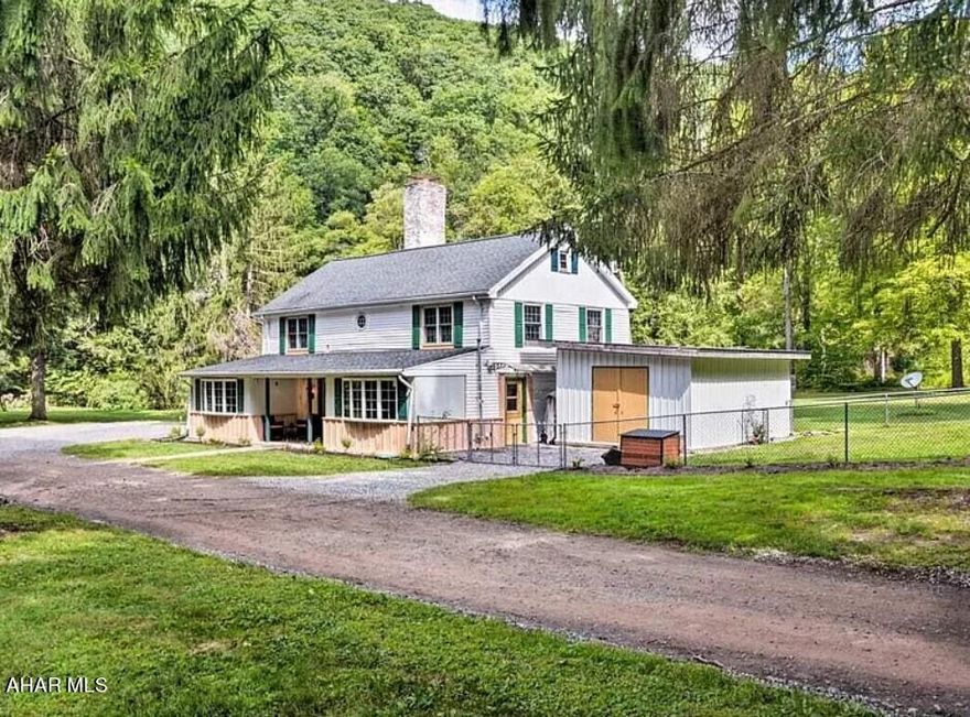 Check out this rustic yet updated 4BR, 1.5BA, 2 fireplaces, single family home on 11 acres in Lumber Township, Cameron County.  Updated electric, plumbing, ethernet as well as new flooring, drywall. Downstairs boasts a new 640sq.ft. addition. Guest house sauna fenced dog area, shed, storage building, garage, in-ground swimming pool with pool house, 3 ponds, trout streams boarder the property.