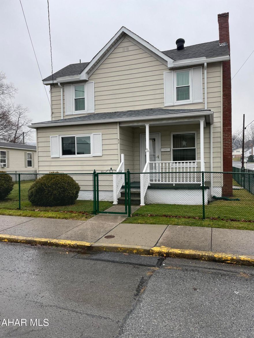 Two story home located in Portage Borough. 3 Bedroom, 1 1/2 bath. one car detached garage.
first floor has eat in kitchen, dining room , living room , and bonus room. 1/2 bath and laundry.  Walk up attic for storage. large level fenced in backyard. Home has a handicap ramp and stair lift chair. May or may not stay with the home. Negotiable If not needed will have removed.