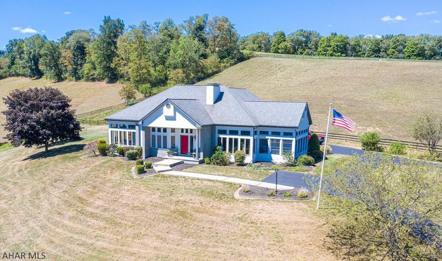 Welcome to the spectacular 89.81 acre Hancock Farm nestled just off of I-99 in East Freedom. Horse barns offer 20+ stalls, 58x140 indoor riding arena, cow barns, and fields with all-encompassing views of the valleys. Contemporary 1 story is a 2x6 construction and offers 3 -4 bedrooms, 6 baths, a picturesque sun room, 2 story height marble fireplace in the open living room, and rec room in the lower level featuring a Theater Room. The entire home is trimmed in marble, hardwood floors, tile and cherry wood.  Every square inch of this owner designed home was functionally very well thought out. Brochure is available for more details on this remarkable home.
