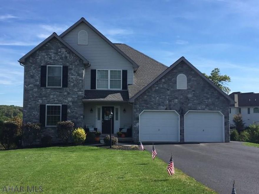 Come see this spacious home in Fox Hollow offering the Hollidaysburg SD and gorgeous views! This 4 bedroom 2.5 bathroom home boasts a large kitchen with cherry cabinets, SS appliances, tile floor, and an eat in area overlooking the mountains. There are two living areas offering the space you have been looking for and a gas fireplace to stay warm and cozy during the winter months. Master bedroom is very large with a master bath, Jacuzzi tub, shower, tile floor and double sinks. The other 3 bedrooms are generous in size with large closet space. 2nd floor laundry. Walk-out basement has a bonus room and an unfinished area that is ready to finish! Two decks give you an expansive entertaining area to enjoy in summer months. Stop reading and start calling to schedule your appointment today!