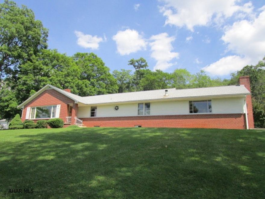 Location, Location, Location!!! Brick and vinyl ranch home resting atop Meadowbrooke Terrace with beautiful views. It offers 2,544 square feet, LR with picture window-views and fireplace, huge family room with fireplace, kitchen with eat-in area, formal dining, master bedroom with master bath, two additional bedrooms and full bathroom. Newer architectural shingle roof, two updated oil forced air furnaces, central air-conditioning and large basement with another fireplace. Large .968 acre lot, in-ground pool and pool house with a kitchen, bar and half bathroom. Front covered porch, concrete patio and blacktop driveway with access on two streets. This is a nice buy!