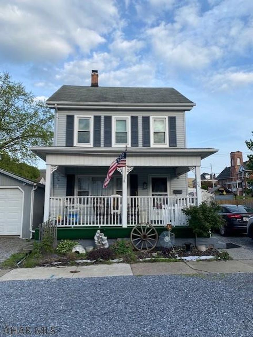 4 bedroom, 2 full bath, 2 1/2 story home with first floor laundry, Nice fenced in yard with 18 ft. round above ground pool and fire pit included. Bonus room with heat off of the Eat In Kitchen. Plenty of off street parking on a dead end street in Bellwood S.D. Sellers must find suitable housing. New vinyl siding and most windows were replaced in 2016