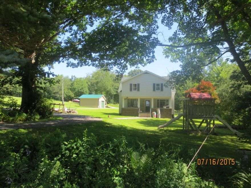 Property features spacious 7 bedroom remodeled home with beautiful setting. Approx.50 tillable and wooded acres( approx. 34 tillable, 4 acres around the house & 12 wooded acres. newer 2 car garage and newer 24'x40' metal pole barn, many mature blueberry bushes.Ideal for home or farm. Could be seasonal and or rental for Rock Run enthusiasts,hunters,fisherman and campers. Within a minute to Rock Run close to Prince Gallitzin State, trout streams and hunting