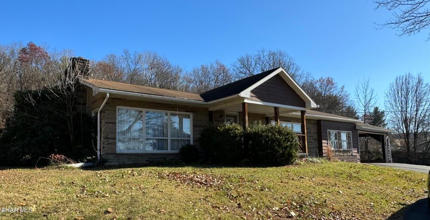 Looking for a home you could move in and update as you go? Come check out this ranch situated on 3.74 acres of fenced in ground. Home offers a large kitchen and living room with big windows for natural lighting. Dining room right off the kitchen is very convenient for family dinners! 3 nice size BR's and 1 full bath on first floor. Basement has a beautiful wood burning fireplace and has cherry wood on walls from the back yard! Possibilities are endless on what you can turn this basement into! Call listing agent to tour this gem today!