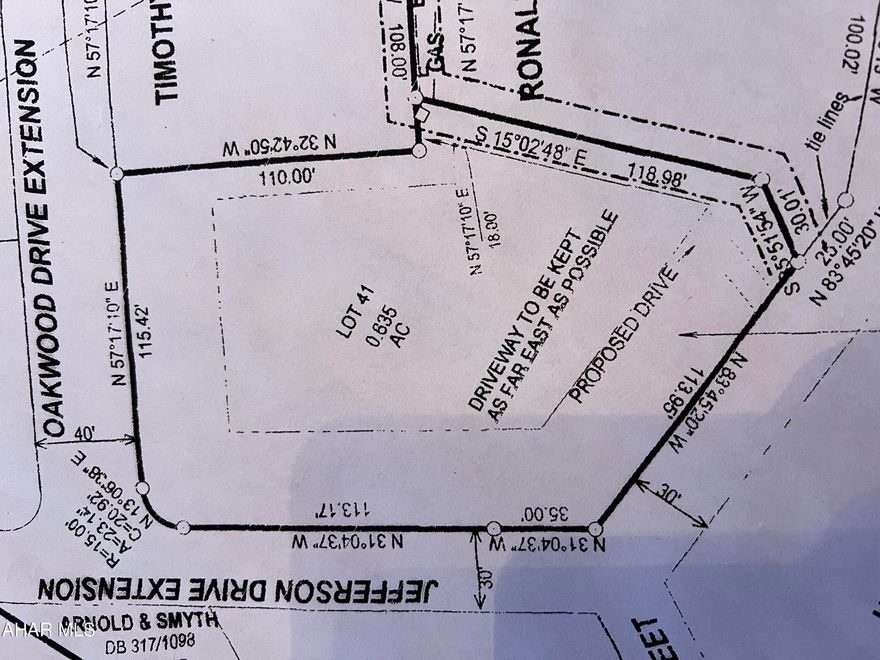 Beautiful lot with a view of Bedford.  Sewer and water taps on lot with natural gas hookup available.