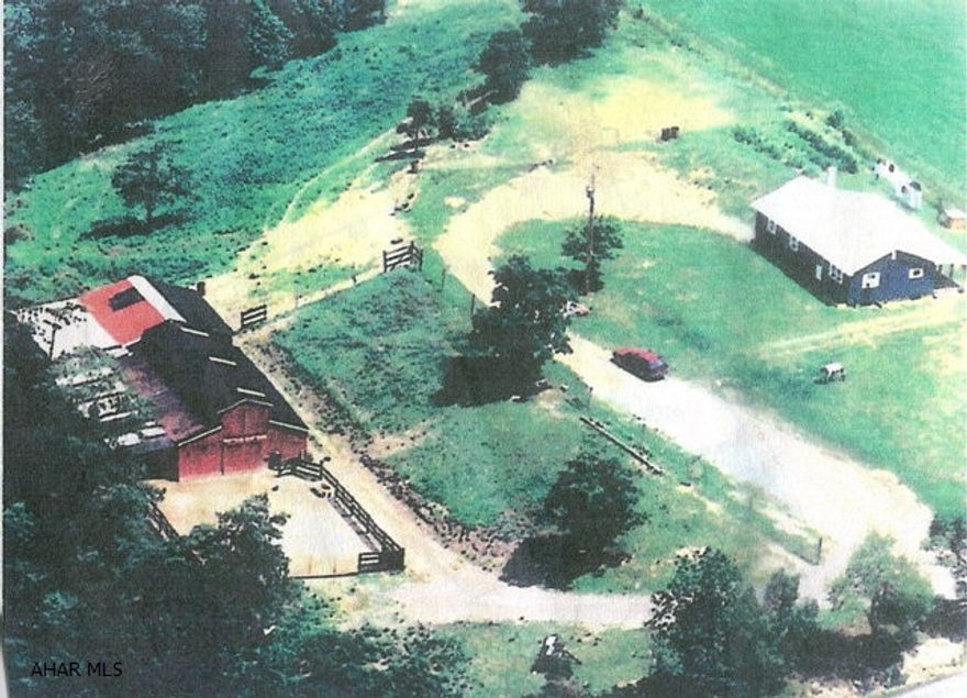 4BR ranch w/ 1BA on 3.5acres. Beautiful 360 view, peaceful & quiet. Finished bsmt. w/ potential 3/4 bath and large closet. Garage w/ oil tank inside. Well water and conventional septic. 12 stall barn w/ water and electric. Pasture land with underground spring. Located in Dutch Corner area. Close to Airport, I-99, And Turnpike. Bedford School District. Move in condition. Land could be divided to 2.5 acres at $43,000. Call for appointment.