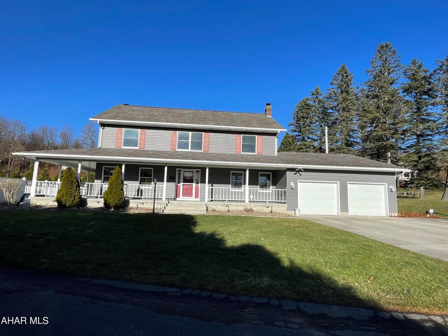 Just in time for the Holidays is this large well maintained home that was designed for entertaining!   This 4 bedroom 3.5 bath home is sitting on over an acre parcel and features a fenced area with an in ground pool and plenty of space for many seating arrangements in this area and also on the massive wrap around porch!  Step inside to a large entry where guests can hang coats or wash their hands in the half bath. Where should we begin on the first floor... let's start with the kitchen! There are plenty of cabinets for storage and counter tops for meal prep and baking. You can fit many guests in this home as there is an eating area in the kitchen and a unique breakfast room/family room attached.  The large landry room is perfectly positioned off of the garage for easy access to bring in groceries.  Speaking of garage... this one is huge, you can easily fit 2 cars, possibly a third or a motorcycle lawn equipment and even make space for a work bench. Back inside and off of the kitchen is a formal dining room for family meals or entertaining.  The massive living room features sliding glass doors onto the wrap around porch.  Upstairs you will find 3 spacious bedrooms all with plenty of closet space and a full bath on one side of the house and a master suite with walk in closet, double sinks and jetted tub on the other. The walk up attic is currently used for storage but you could easily finish this space if you needed to, but you won't... as the basement is massive.  The basement has a home office, two additional spaces for crafts and hobbies, a 3/4 bath and a spacious L shaped family room featuring a beautiful brick fireplace and a bar area.  Many recent updates include new gas furnace and mini split system to keep you cool in the summer.  The pool has a new liner.  With so much space for everyone you will want to call this one home!  All potential buyers must be pre approved and present letter prior to showing approval.