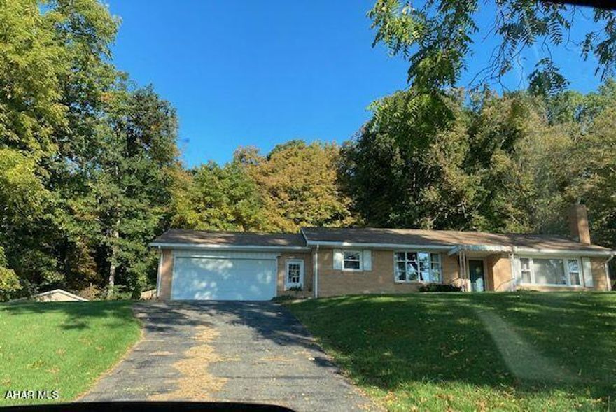 Well built ranch home on 7+ acres. Lovely location with stellar views. 3 bedroom, 1 bath, central air. Attached 24x24 garage and detached 24x24 garage for a total of 4 garage bays. Move in and make it your own!