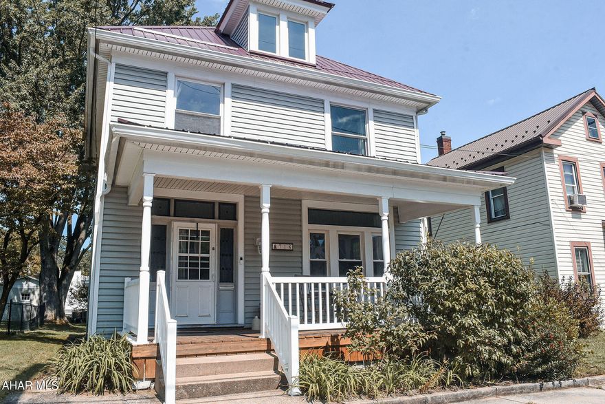 Explore this exceptional 4-bedroom, 1-bathroom residence situated in the heart of Tyrone. This inviting single-family home offers unparalleled convenience, being just moments from Reservoir Park and the Tyrone Area School District, with State College and Altoona only a short 20-25 minute drive away. The property boasts a recently remodeled kitchen with modern updates and elegant finishes, complemented by classic hardwood floors that enhance the home's charm. Enjoy your morning coffee on the cozy front porch or unwind in the spacious backyard, perfect for relaxation and outdoor activities. The home also features off-street parking and a detached garage for added convenience. This property blends comfort and accessibility—make it your forever home today. Contact us for more information or to schedule a viewing.