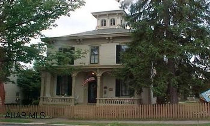 Lovely Historic Home of Italianate Architecture situated in the heart of the Borough. Unique floor plan with possible mother - in-law suite on the first floor. Original hardwood & pine floors, updated kitchen with new stainless steel appliances, great family room with Cathedral ceilings and fireplace.  1st floor laundry, library/den. Charming entry hall with front and back staircases. Terrific updated home on a lovely fenced  corner lot. Huge walk up attic and cupola.  Beautifully maintained, newly painted exterior and interior updates. Newer heating, wiring,electrical and central air.  Room to build a garage too! Call Dianne  Stultz @ 329-1856.