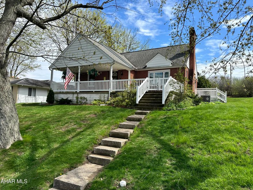 Charming cape cod style home on a corner lot. This home is 3 bedrooms and 1 full bath, refinished original hardwood floors in living room and 2 main floor bedrooms. The full bath is also on main floor if you are looking for 1 floor living. The second floor has a large bedroom with lots of storage and wood floors. Relax on the covered front porch with an additional patio area. Central AC to keep you cool in the warmers months.