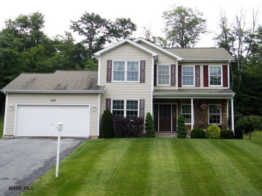 Super neighborhood in Cresson . House sits on .8 acre. Many upgrades, including Central a/c, walkout deck, security system, wall to wall carpeting and flooring, and recently remodelled kitchen.  3 bedrooms, 2.5 baths. Ghw baseboard heat. Central air covered front porch.shed included.