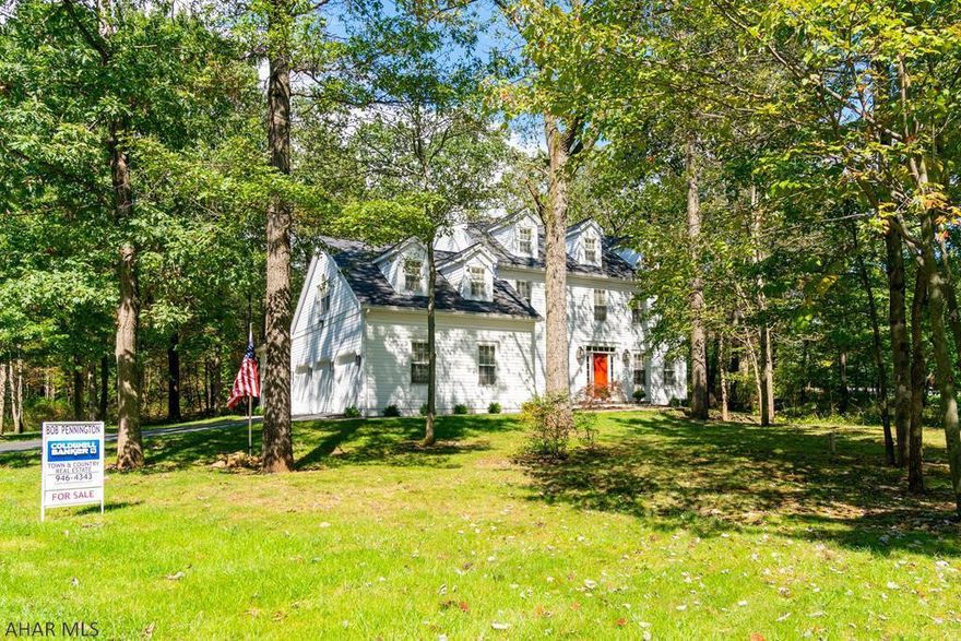 This custom built  4 bedrm, 4 bath home is nestled on a private, wooded, corner lot in Stonehedge. A most sought after location. Main level offers living rm, dining rm, family rm w/fireplace and pocket doors. Kitchen w/lovely cabinetry and sep. eating area. Convenient laundry rm across from a full bath. Spacious sun room with lots of natural sunlight. Relax on the rear private patio w/total privacy. Great for  summer entertaining. Second level offers 3 bedrms, plus a 4th bedroom w/gas fireplace, cedar WIC, spacious full bath and a sep. back steps to the kitchen. This would be a great mother-in law suite. Large carpeted basement with gas stove, lots of shelving.  3 car finished garage w/heat and recently painted. Quality  workmanship is evident in this very special home.