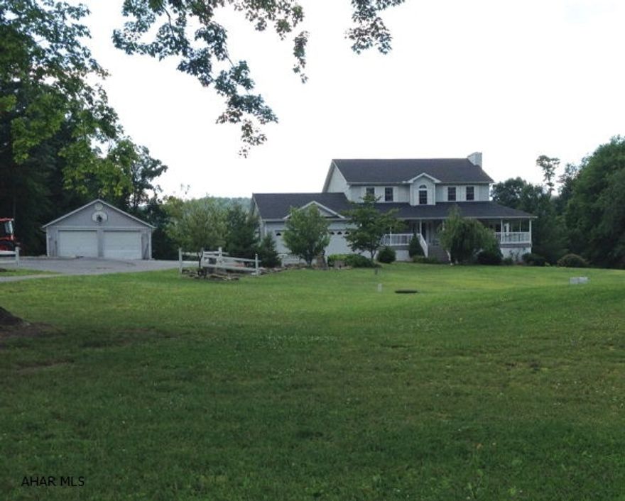 Impressive country estate within minutes of the town of Bedford on 4.237 acres. Gorgeous grounds surround the home where new maintenance free vinyl decking add fabulous outdoor living space both in the front and back. The new sunroom is sure to impress. (Over $60,000 in new renovations in the last two years.) Oversized eat in kitchen, dining and living rooms are surrounded by large windows and allow nature to be part of the indoor space. Upstairs, an oversized master suite complete with walk in closet, laundry room and bathroom add to the overall appeal of this one of a kind home. Two additional bedrooms share another full bathroom on the second floor. Two garages are attached to the house and another detached garage ensure there is plenty of room to store additional vehicles, etc.