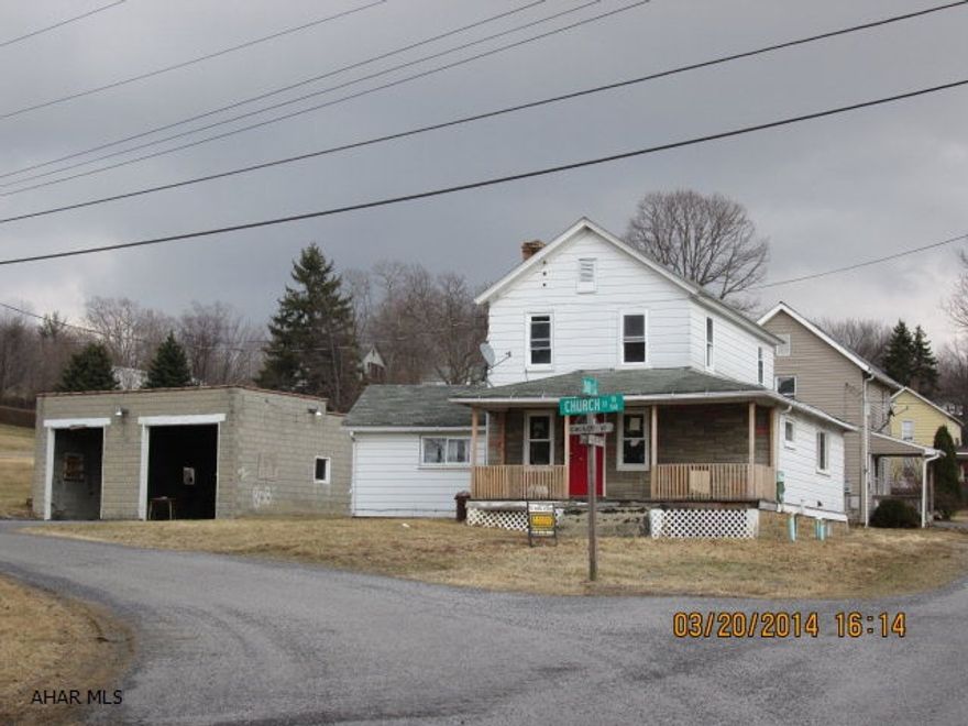 Great starter home. Needs some Clean-up work. Furnace and hot water tank are missing. Large 2 stall garage with 10 ft overhead openings.